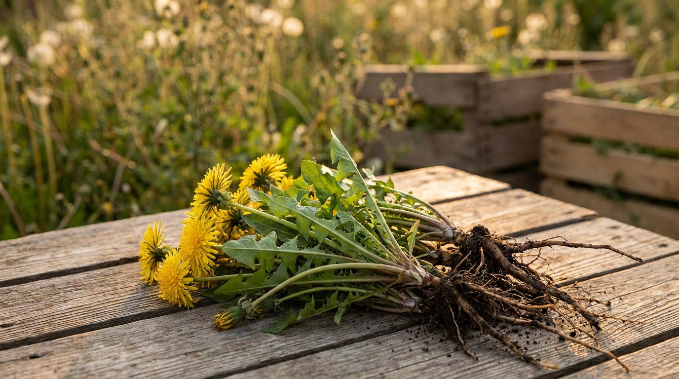 Löwenzahn als Frühjahrskur: Wurzel, Blatt und Blüte richtig nutzen – KI-generiertes Bild (Nano Banana Pro)