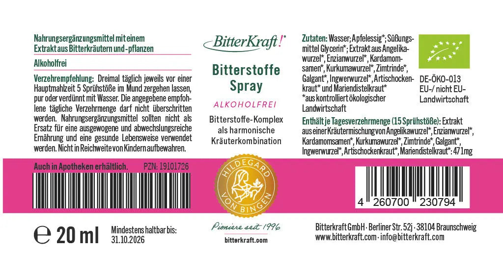 BitterKraft! Original Alkoholfrei Spray (BIO) 20ml Bitterkraft GmbH - Bitterkraft