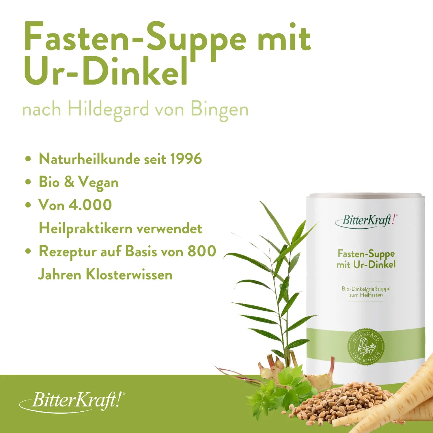 Fasten-Suppe mit Ur-Dinkel (BIO) Bitterkraft GmbH - Bitterkraft