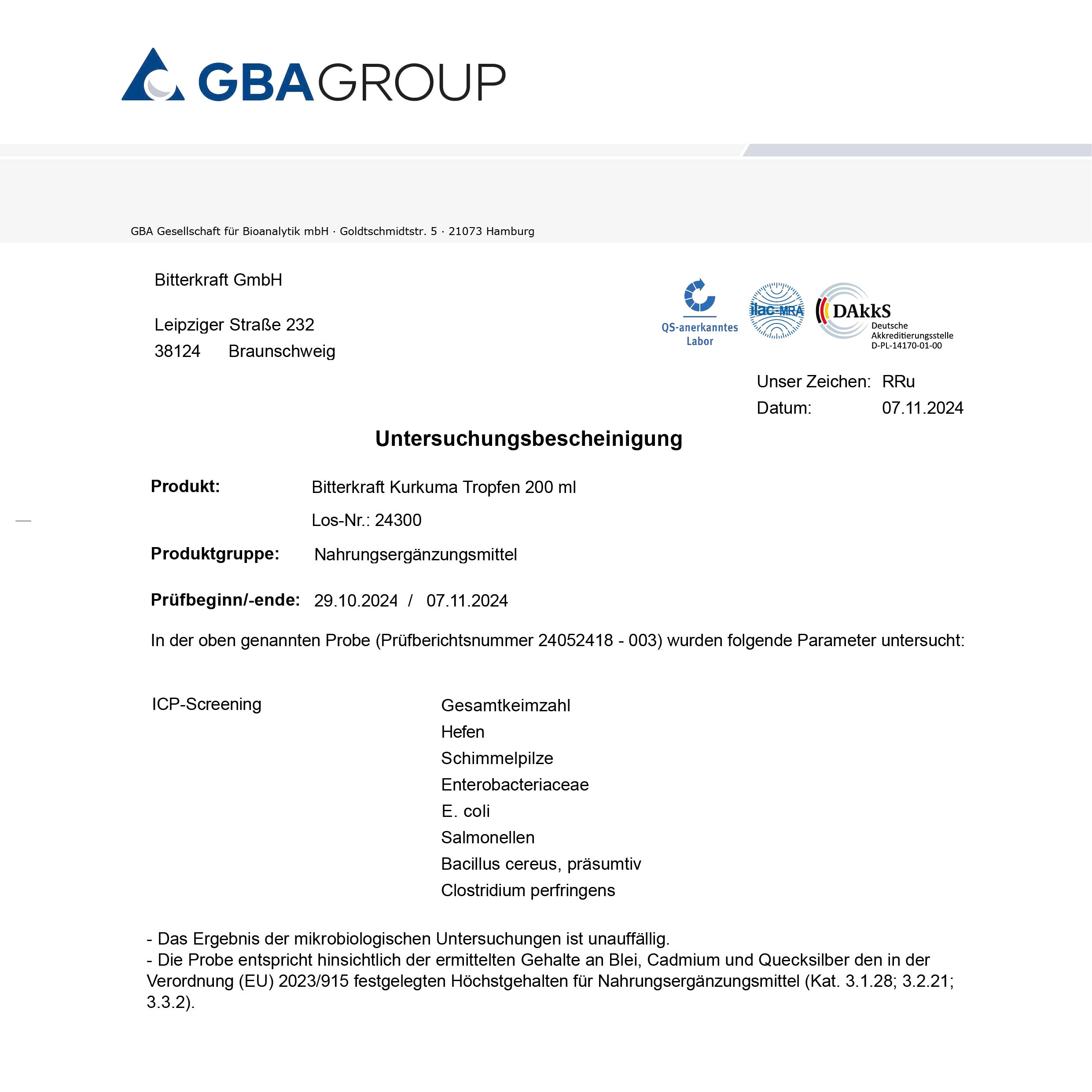 BitterKraft! Original Kurkuma Tropfen (BIO) 200ml