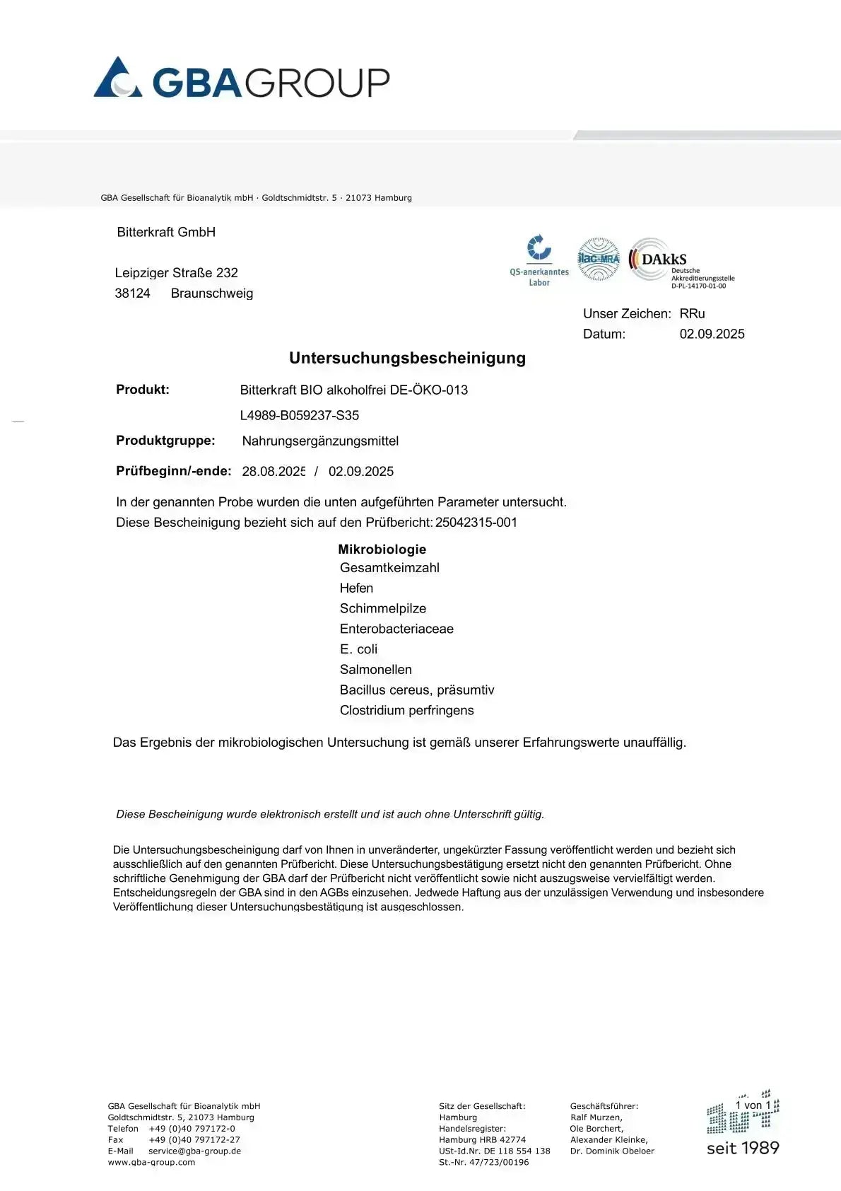 BitterKraft! Original Alkoholfrei (BIO) 100ml