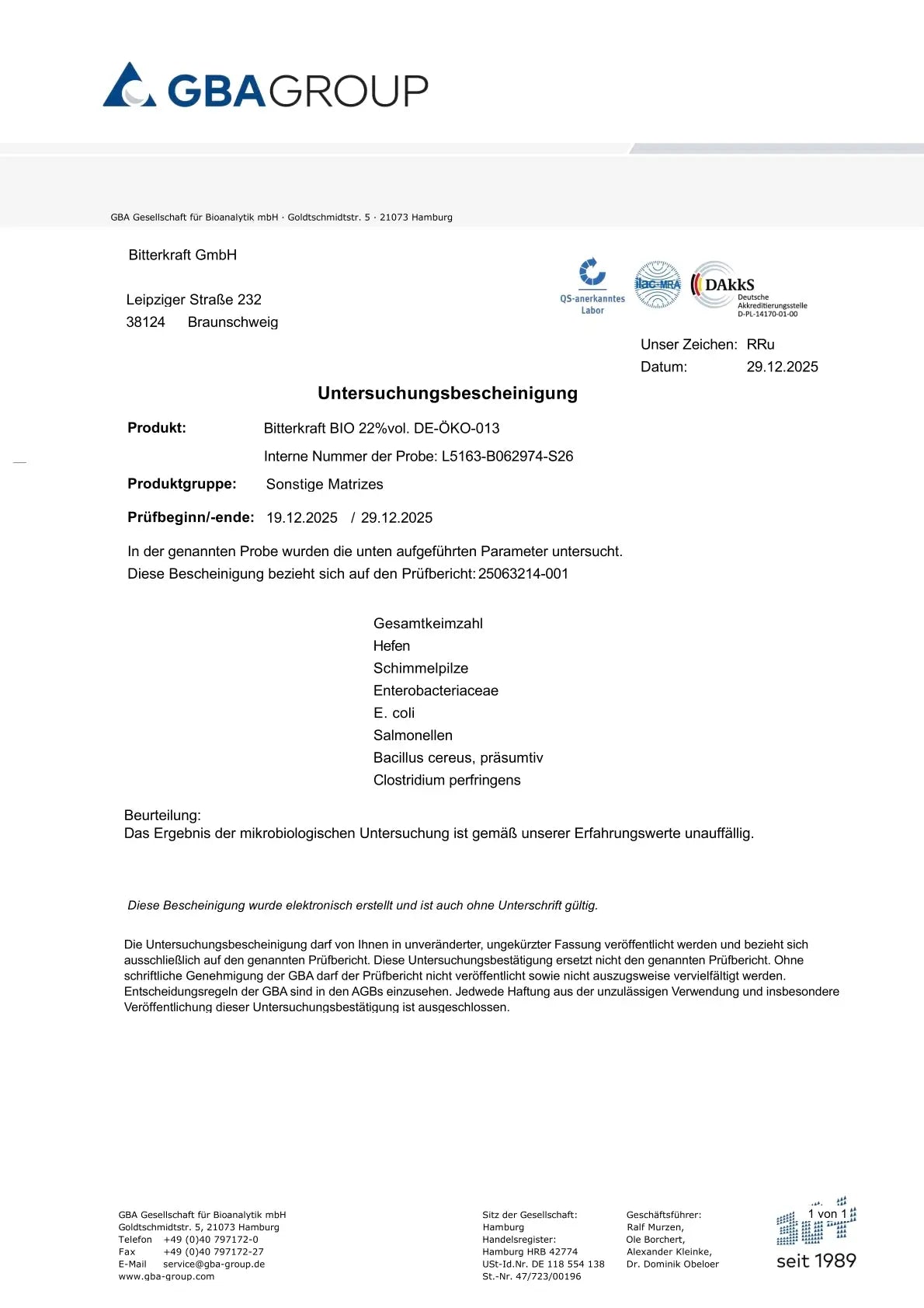 BitterKraft! Original Tropfen (BIO) 200ml Bitterkraft GmbH - Bitterkraft