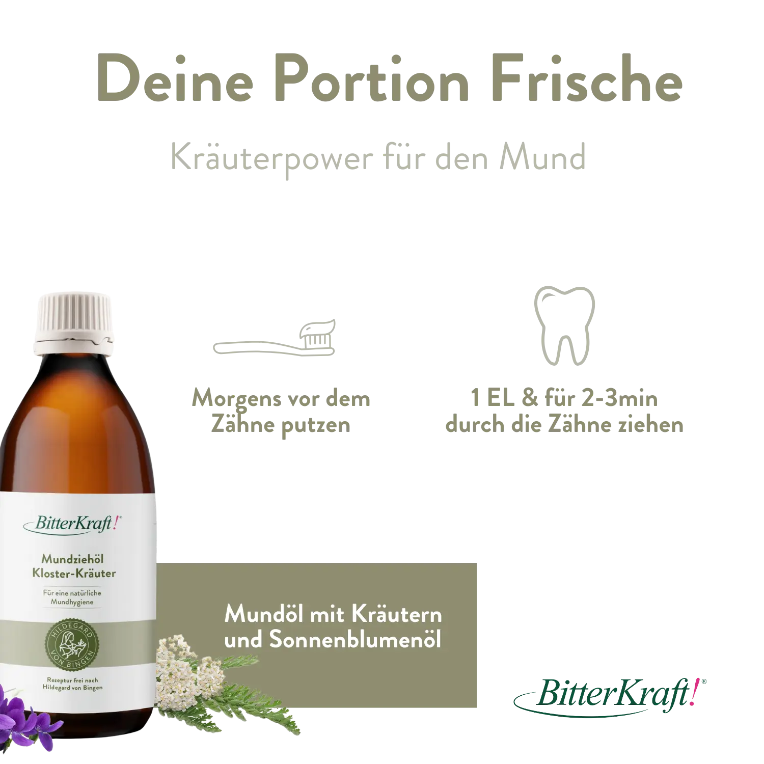 Mundhygiene mit Mundziehöl, Zahncreme und Bambus-Zahnbürste Bitterkraft GmbH - Bitterkraft