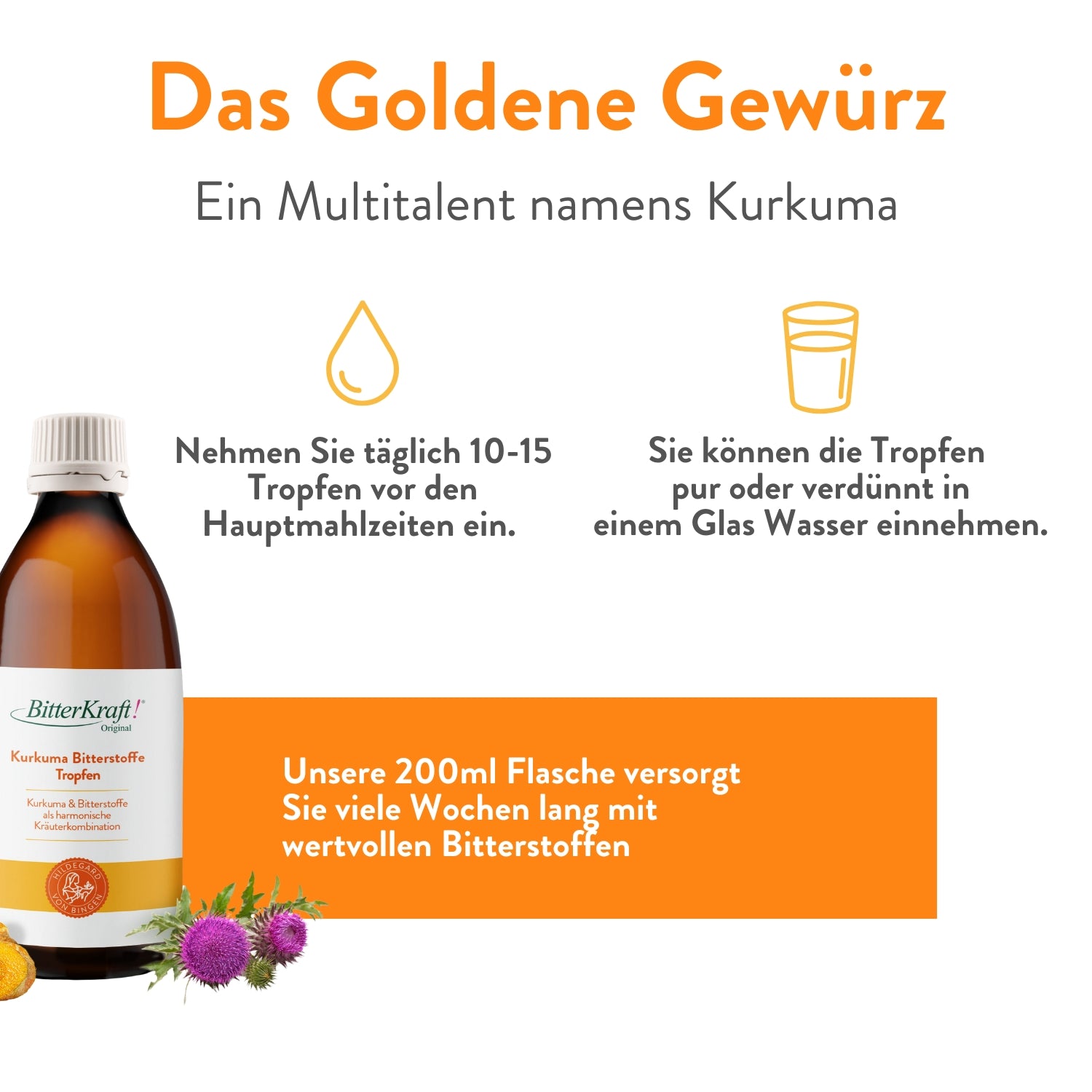 BitterKraft! Original Kurkuma Tropfen (BIO) 200ml