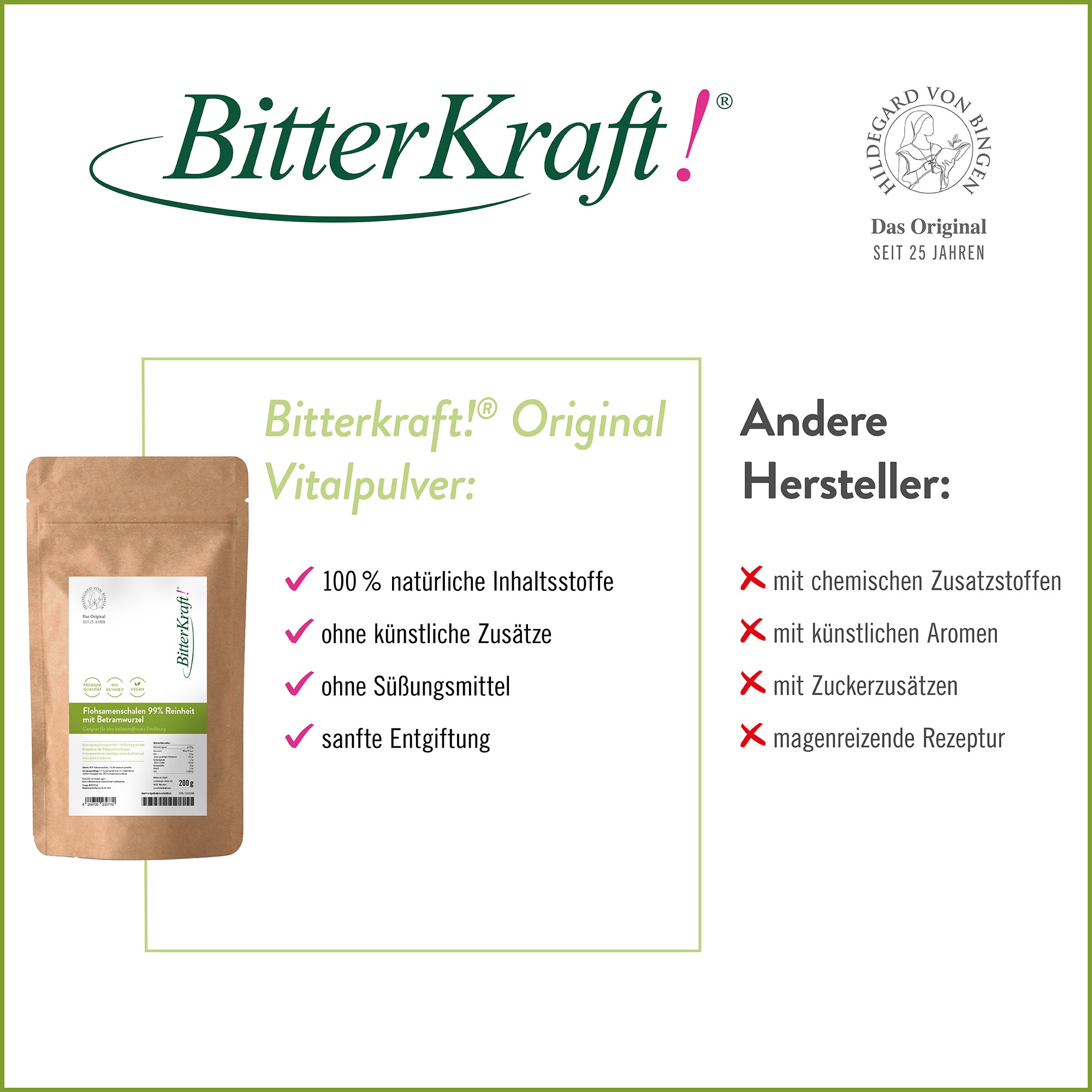 Flohsamenschalen mit 1% Bertramwurzel