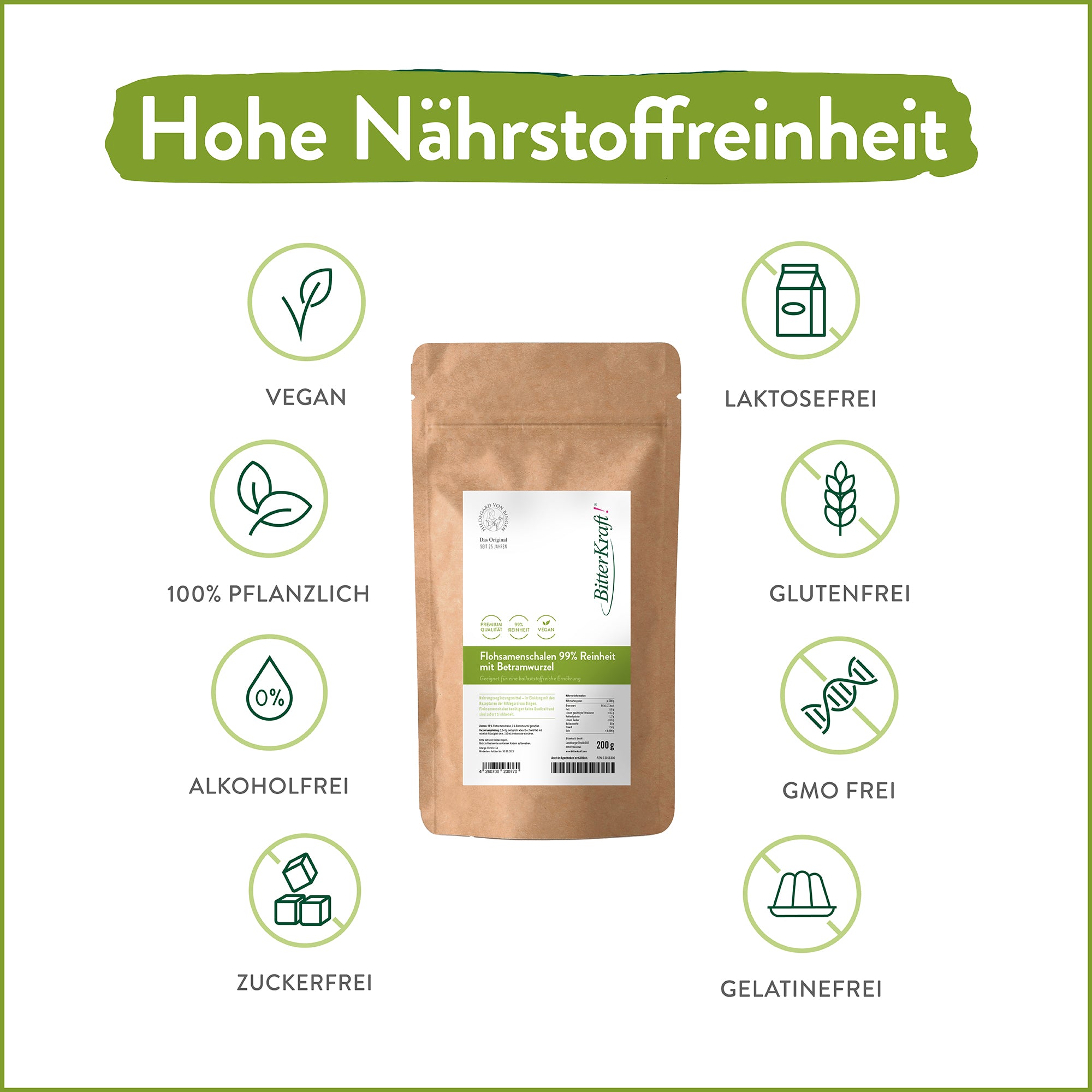 Flohsamenschalen mit 1% Bertramwurzel