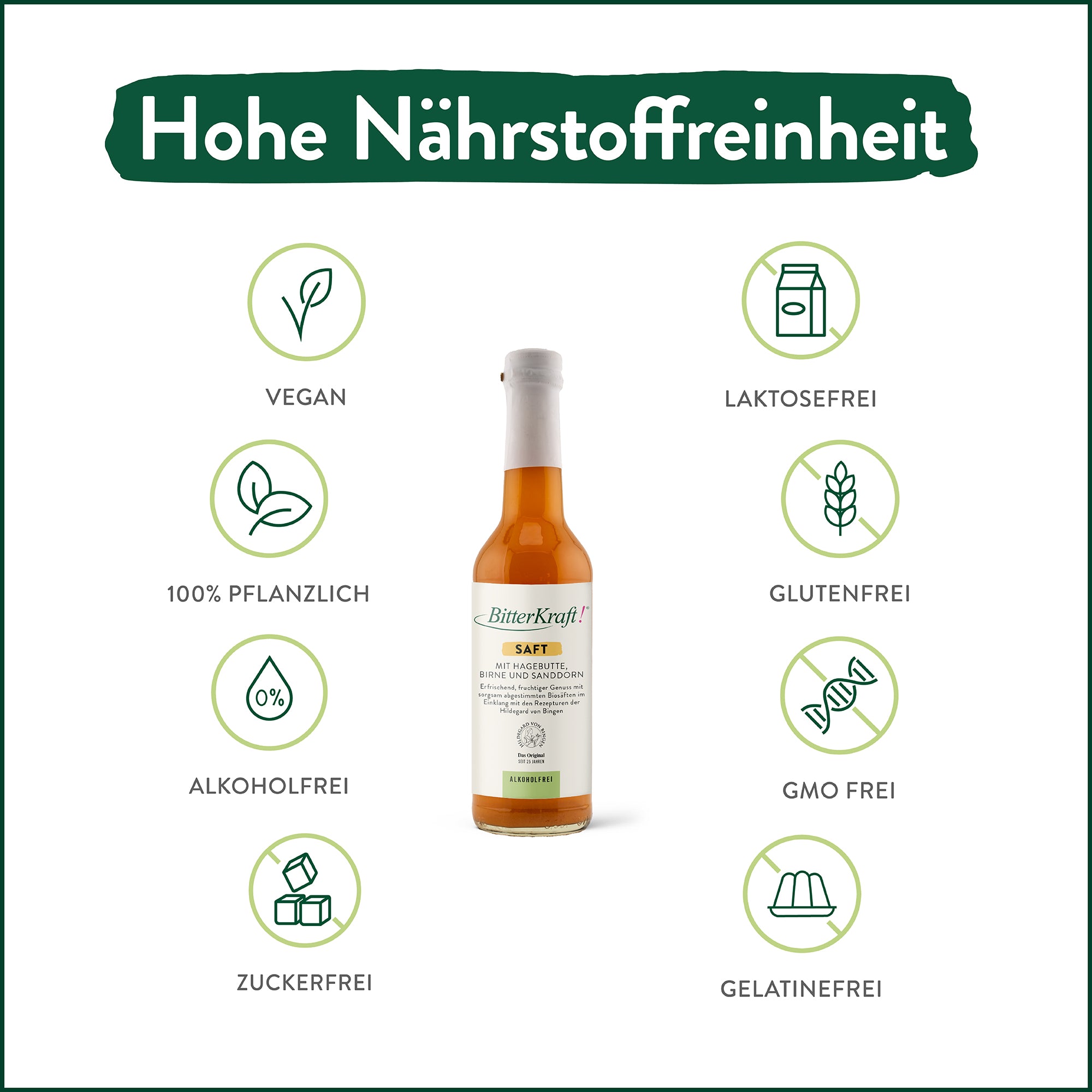 Sanddorn-Vitamin-C-Saft - 350ml - BitterKraft! Saft gelb