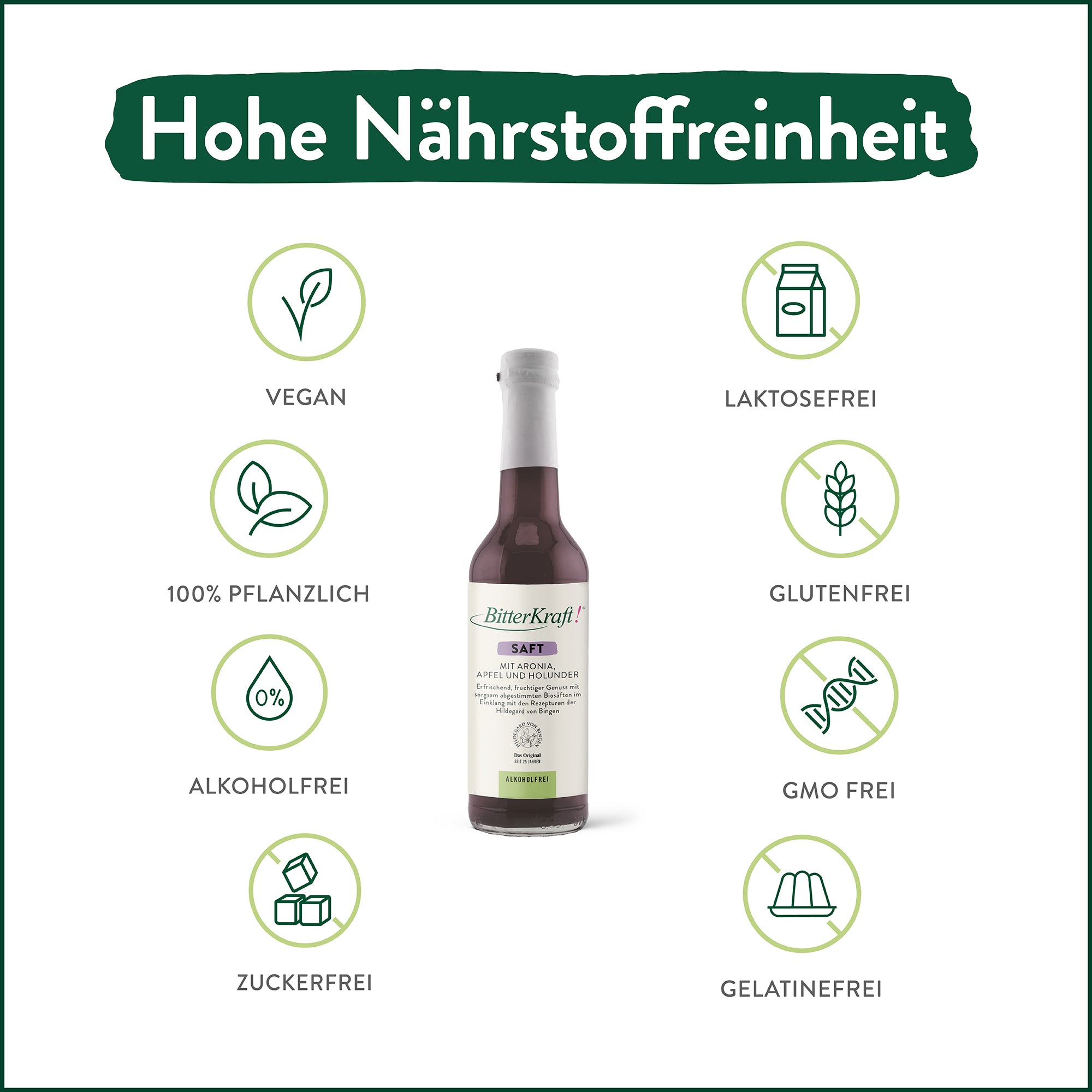 Aronia-Immunbooster-Saft - 350ml - BitterKraft! Saft rot
