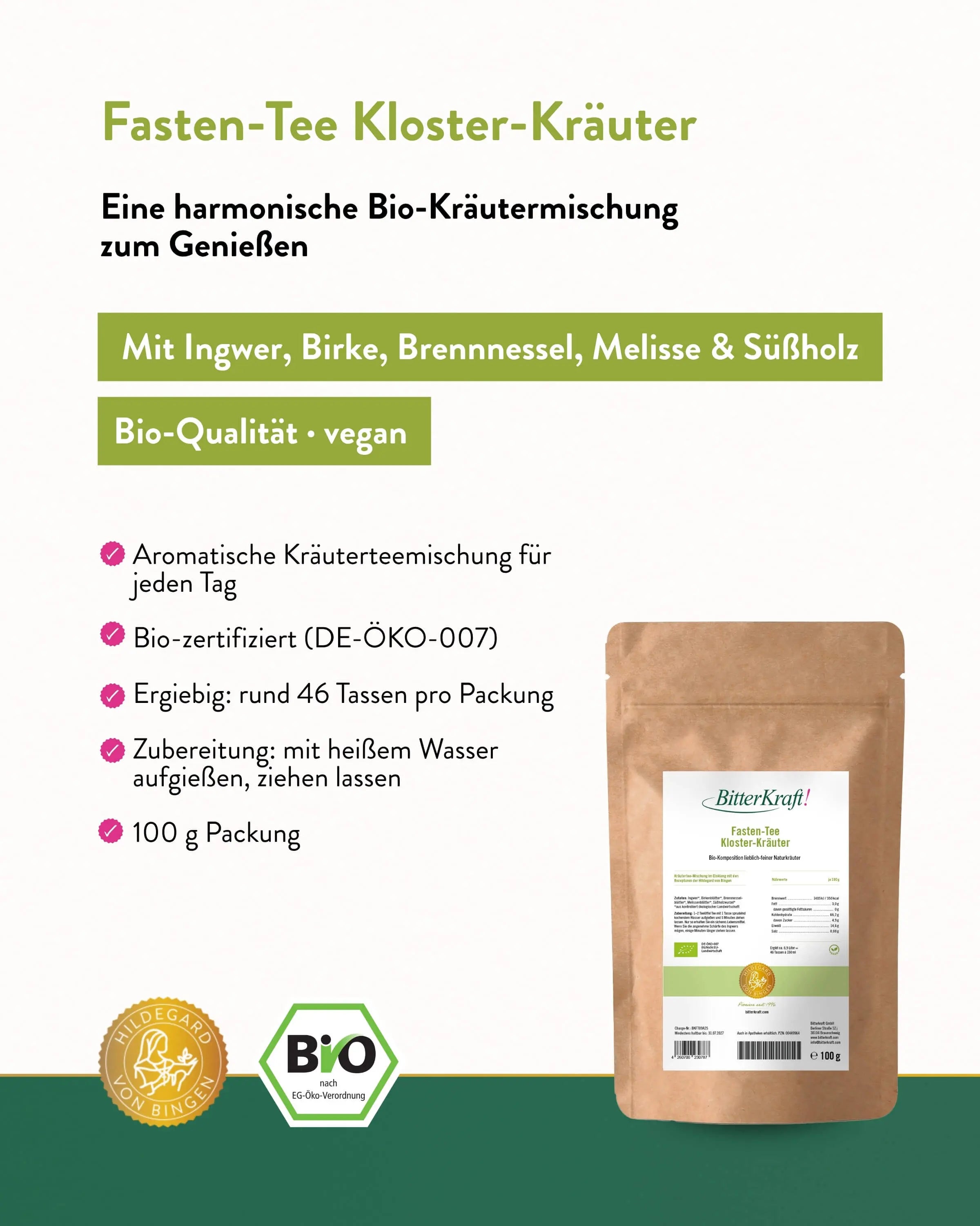 Fasten-Tee Kloster-Kräuter MHD 01.08.2026