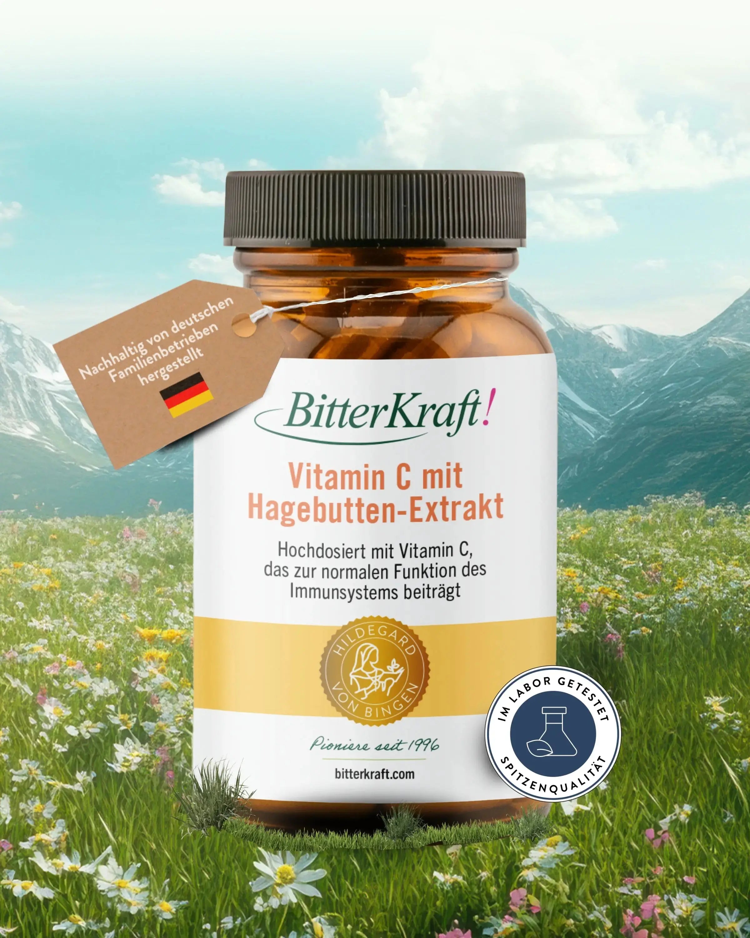 Bitterkraft! Vitamin C mit Hagebutten-Extrakt 30 Kapseln