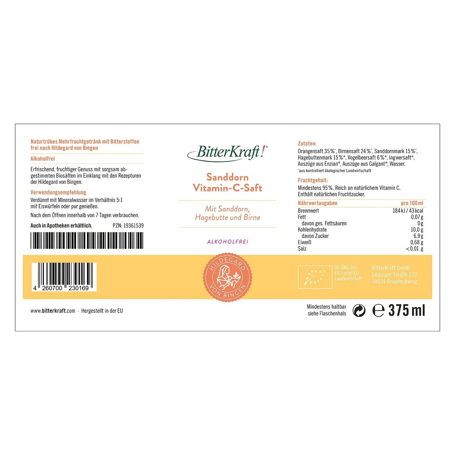 Sanddorn Vitamin-C-Saft (BIO) 350ml