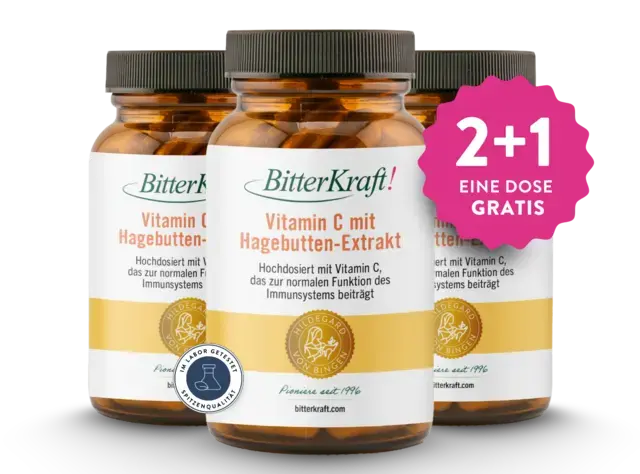 Bitterkraft! Vitamin C mit Hagebutten-Extrakt 30 Kapseln