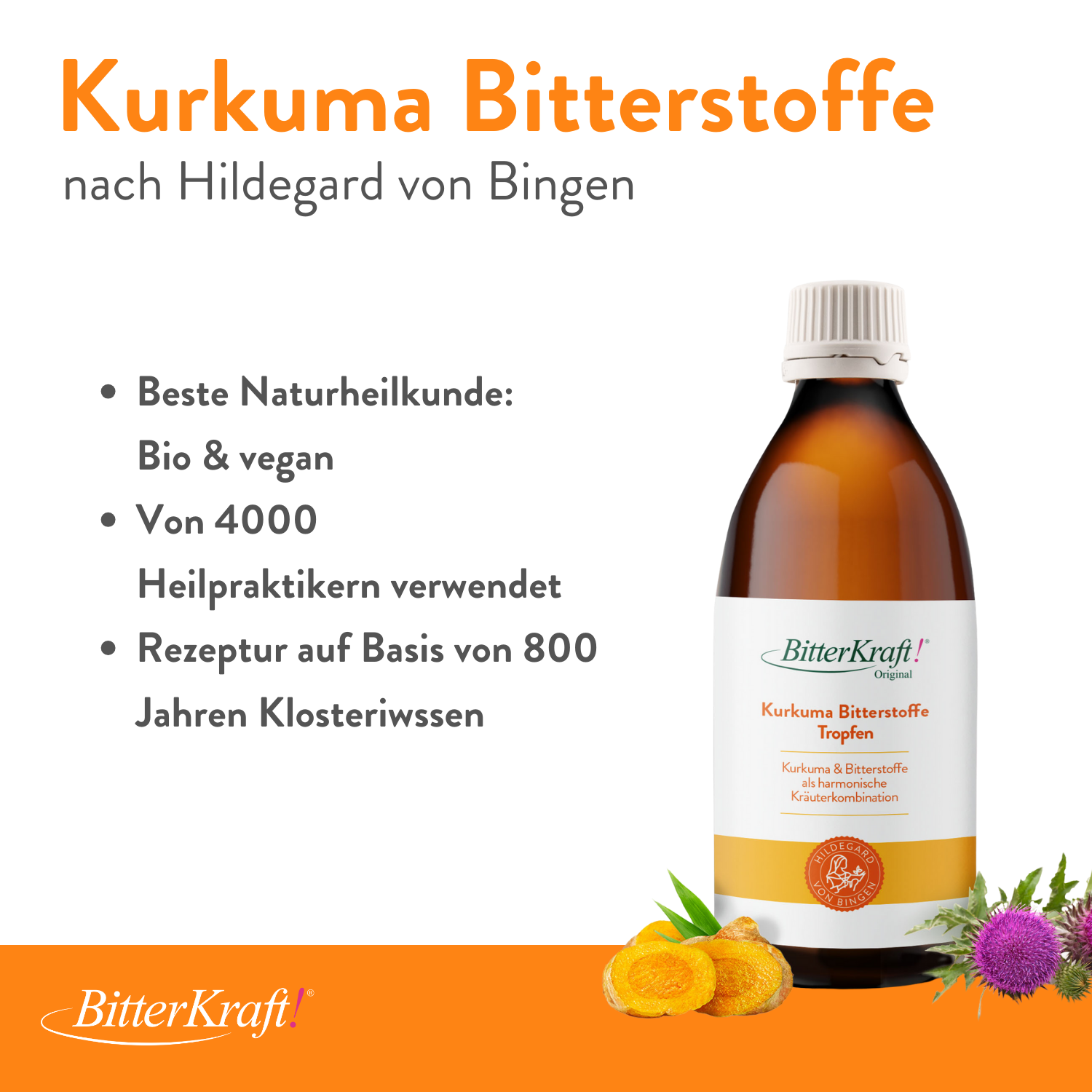 BitterKraft! Original Kurkuma Bitterstoffe Tropfen BIO 200ml