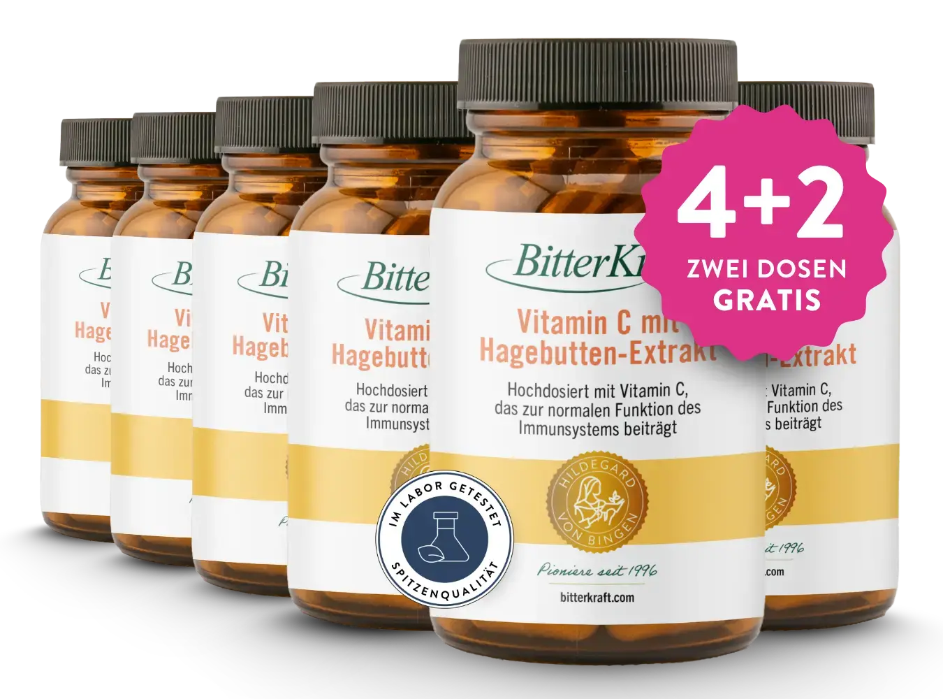 Bitterkraft! Vitamin C mit Hagebutten-Extrakt 30 Kapseln