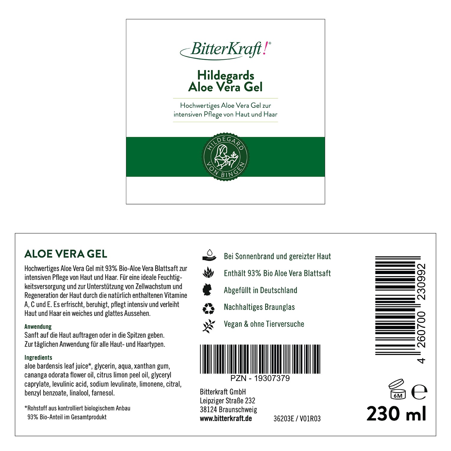 BitterKraft! Aloe Vera Gel 230ml