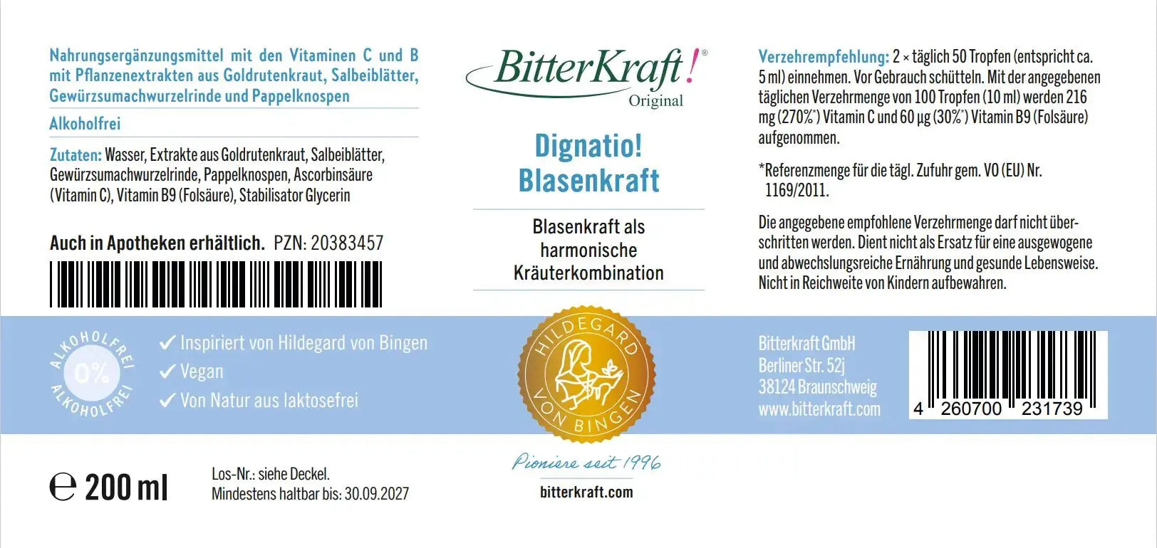 Dignatio! Blasenkraft 200ml Bitterkraft GmbH - Bitterkraft